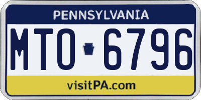 PA license plate MTO6796