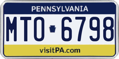 PA license plate MTO6798
