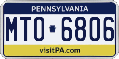 PA license plate MTO6806