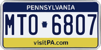 PA license plate MTO6807