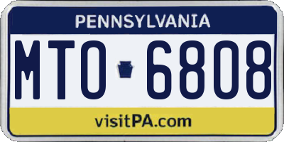 PA license plate MTO6808