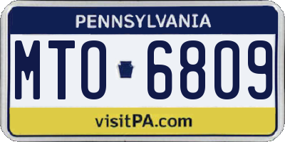 PA license plate MTO6809
