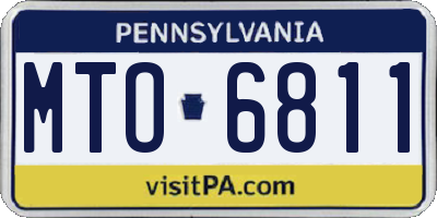 PA license plate MTO6811