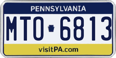 PA license plate MTO6813