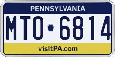 PA license plate MTO6814