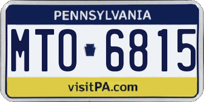 PA license plate MTO6815