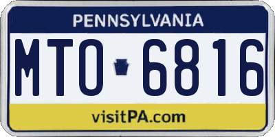 PA license plate MTO6816