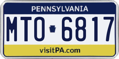PA license plate MTO6817