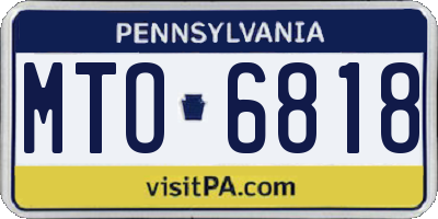 PA license plate MTO6818