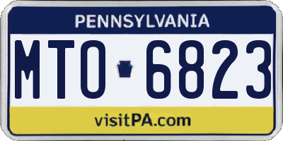 PA license plate MTO6823