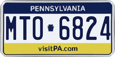 PA license plate MTO6824