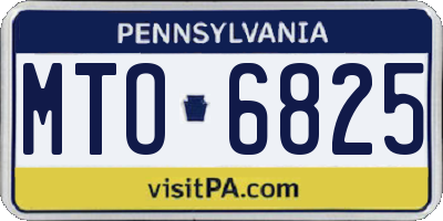 PA license plate MTO6825