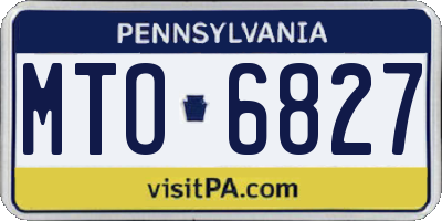 PA license plate MTO6827