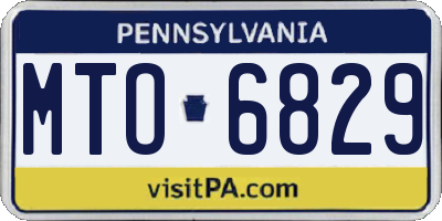 PA license plate MTO6829