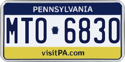 PA license plate MTO6830