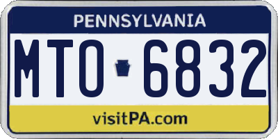 PA license plate MTO6832