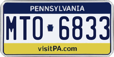 PA license plate MTO6833