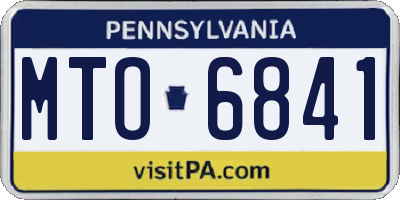 PA license plate MTO6841