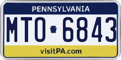 PA license plate MTO6843