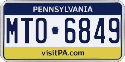 PA license plate MTO6849