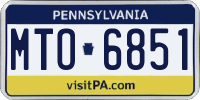PA license plate MTO6851
