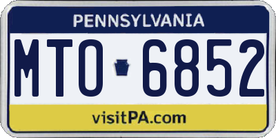 PA license plate MTO6852
