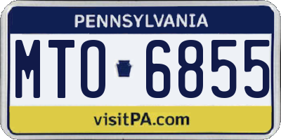PA license plate MTO6855