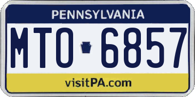 PA license plate MTO6857