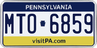 PA license plate MTO6859