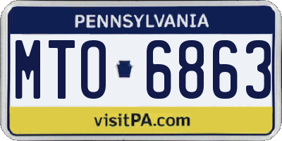 PA license plate MTO6863