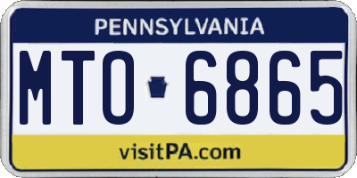 PA license plate MTO6865