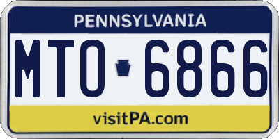 PA license plate MTO6866