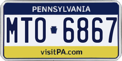 PA license plate MTO6867