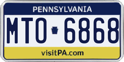 PA license plate MTO6868