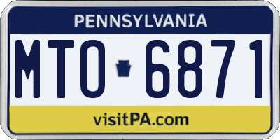 PA license plate MTO6871
