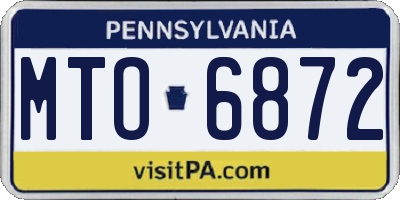 PA license plate MTO6872