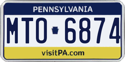PA license plate MTO6874