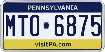 PA license plate MTO6875