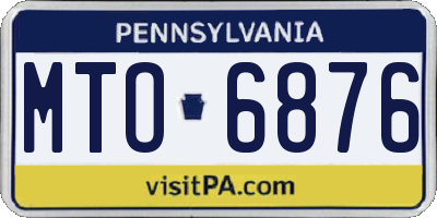 PA license plate MTO6876