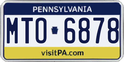 PA license plate MTO6878