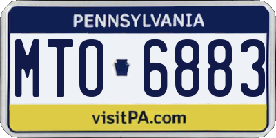 PA license plate MTO6883