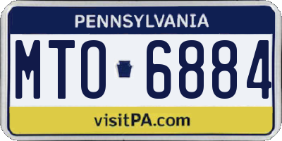 PA license plate MTO6884