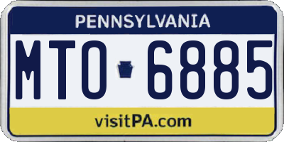 PA license plate MTO6885