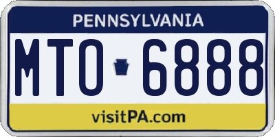 PA license plate MTO6888