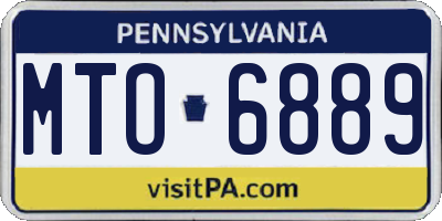 PA license plate MTO6889
