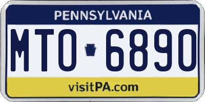 PA license plate MTO6890