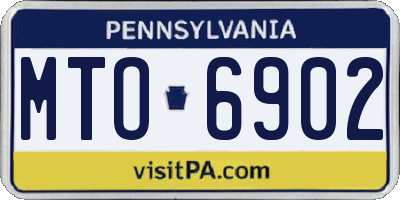 PA license plate MTO6902