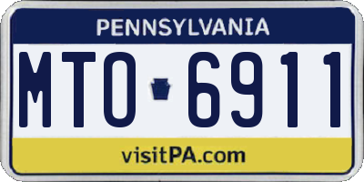 PA license plate MTO6911
