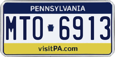 PA license plate MTO6913
