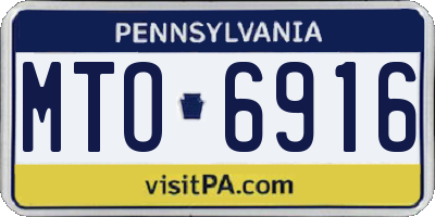 PA license plate MTO6916